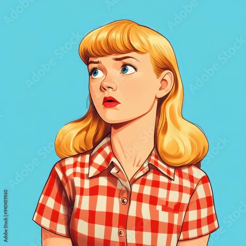 Wallpaper Mural A vibrant comicstyle piece features a lively woman, blending vintage charm with bold hues for a playful touch. Torontodigital.ca