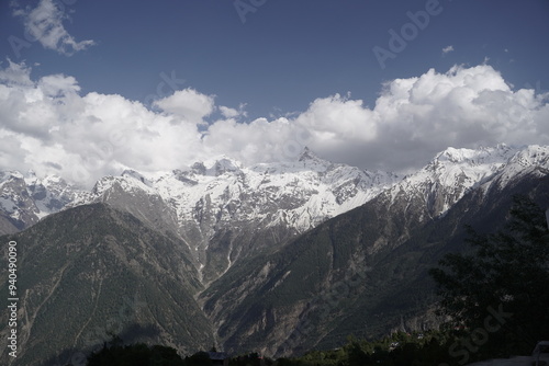 Kinnaur Kailash at dusk, Kalpa, Kinnaur district, Himachal Pradesh, Himalayas, India photo