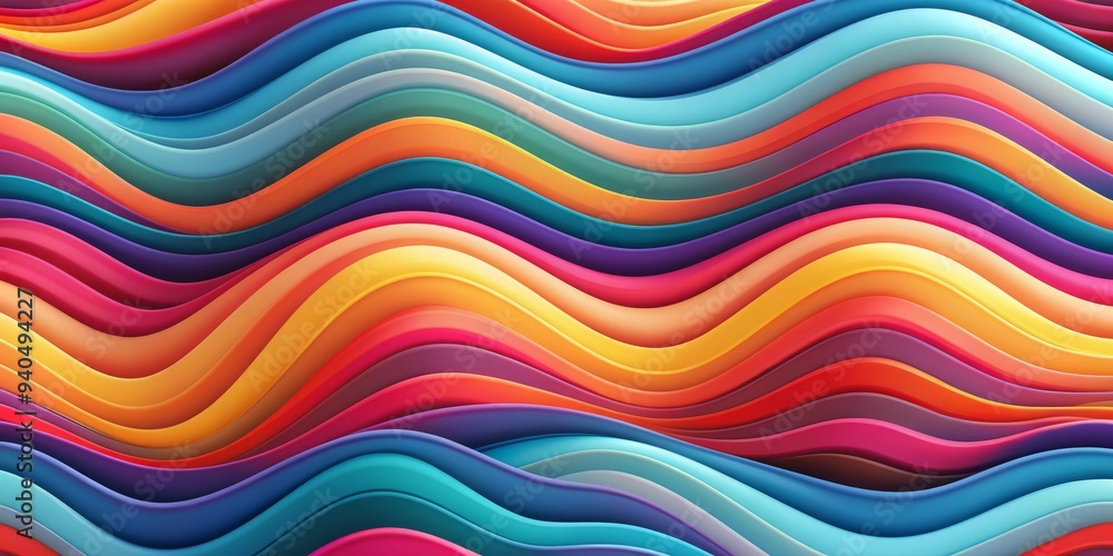 Abstract Colorful Wavy Lines - 3D Rendering, digital art, abstract art, wave, gradient, colorful, vibrant Abstract Colorful Wavy Lines - 3D Rendering, digital art, abstract art, wave, gradient, colorful, vibrant