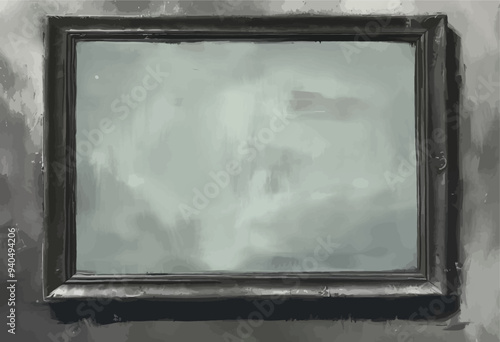 Abstracted Window with Cloudy Sky