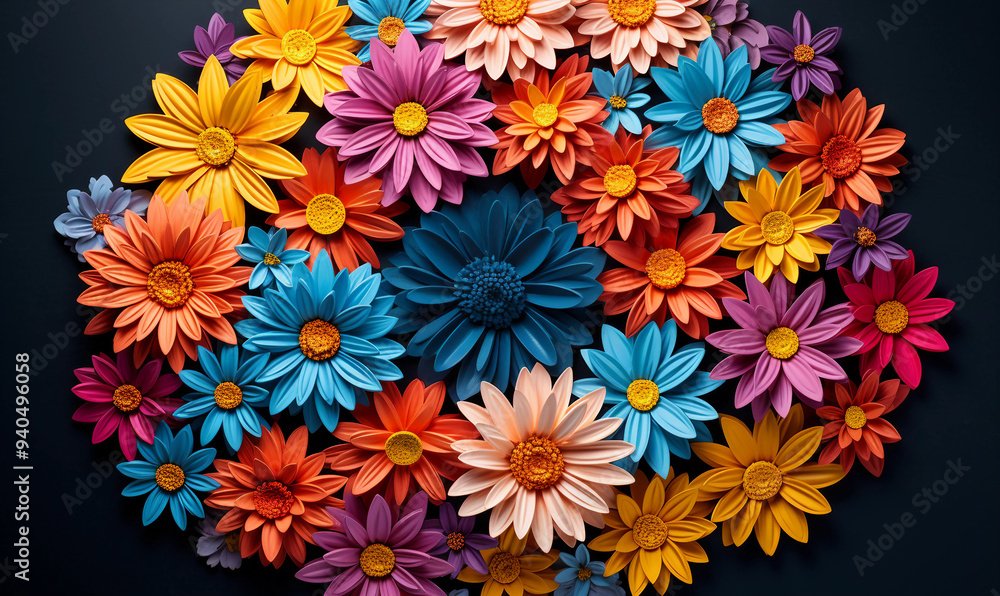 Colorful Plastic Flowers Colorful Plastic Flowers