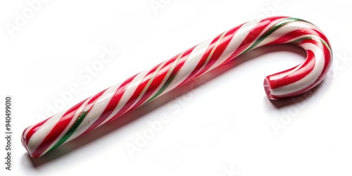 Candy Cane Isolated on White Background, Christmas, Holiday, Sweet photo