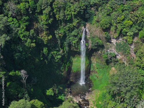 Water fall at Cimahi river, Cimahi, West Java, Indonesia photo