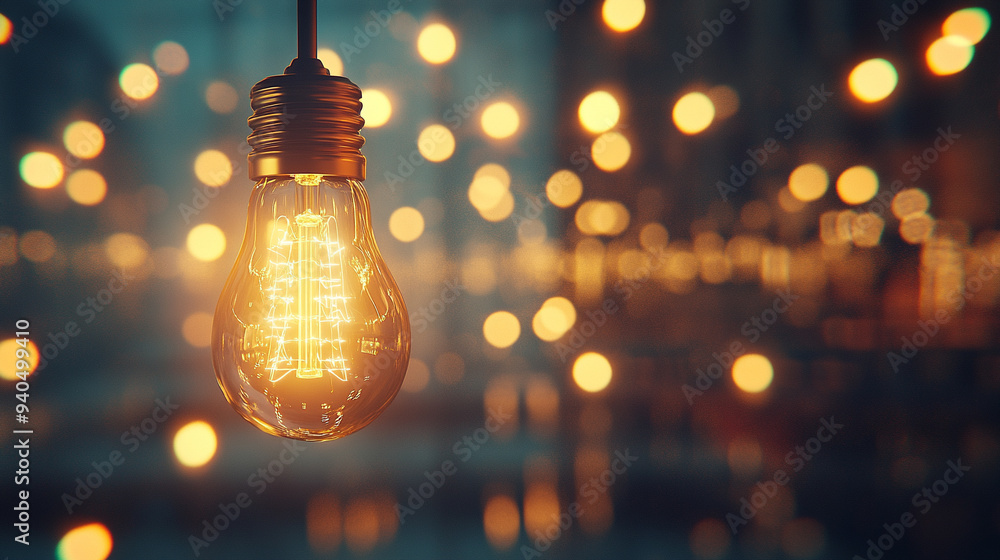 glowing light bulb symbolizes a bright idea, innovation, or business growth, set against a blurred background. It conveys creativity, inspiration, and forward-thinking concepts glowing light bulb symbolizes a bright idea, innovation, or business growth, set against a blurred background. It conveys creativity, inspiration, and forward-thinking concepts