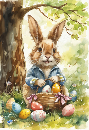 Easter Bunny with Eggs