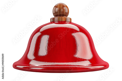 Red vintage bell for notifications, isolated on transparent background. photo