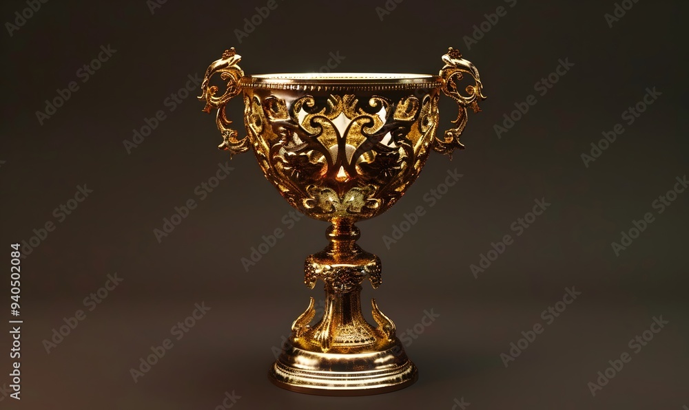 Trophy cup. Champion trophy, shiny golden cup. Trophy cup. Champion trophy, shiny golden cup.