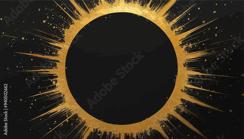 Golden Eclipse: A Solar Flare Artwork