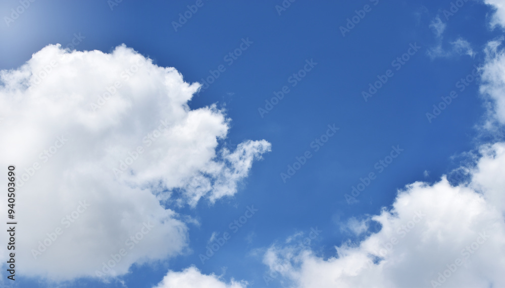 Light blue sky and white clouds. With copy space. Light blue sky and white clouds. With copy space.