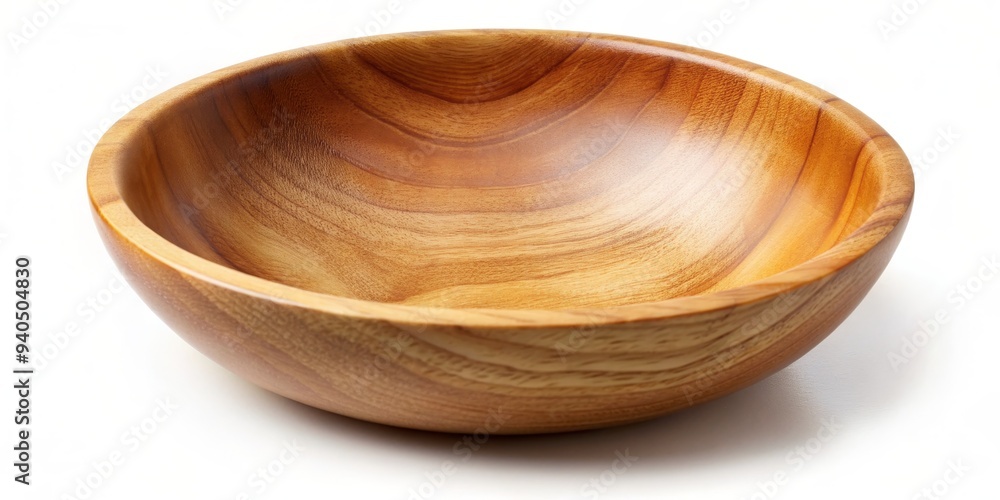 Empty Wooden Bowl on White Background, wooden bowl, woodenware, kitchenware Empty Wooden Bowl on White Background, wooden bowl, woodenware, kitchenware