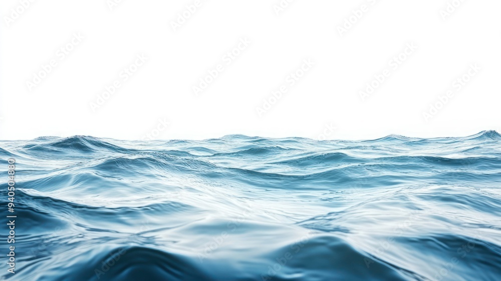 Blue Ocean Waves Under a White Sky Blue Ocean Waves Under a White Sky