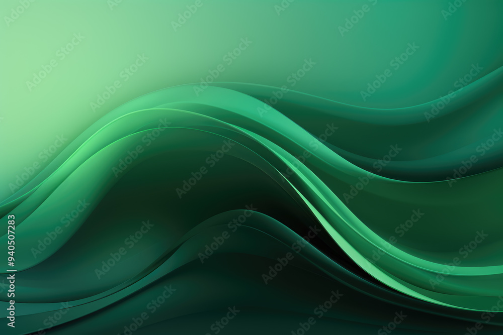 generated illustration of abstract green fabric layers on a light background. generated illustration of abstract green fabric layers on a light background.