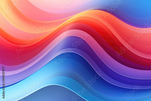 generated illustration of striking rainbow gradient wave background with smooth and flowing lines