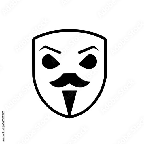 Hacker icon comedy and tragedy mask