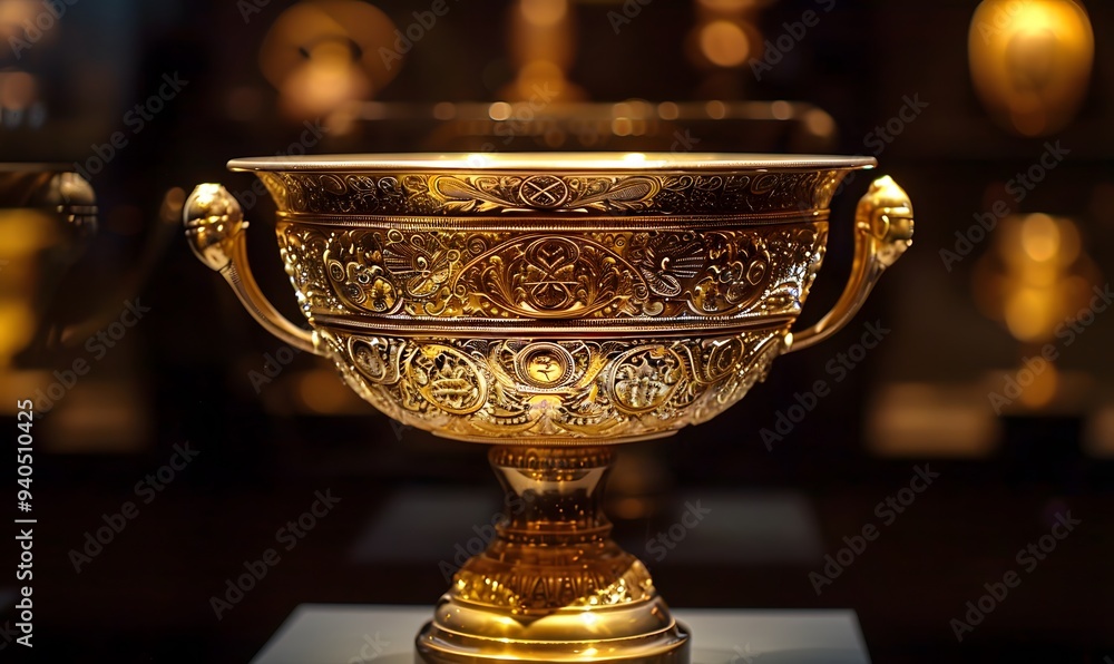 Trophy cup. Champion trophy, shiny golden cup. Trophy cup. Champion trophy, shiny golden cup.