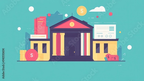 Loan restructuring flat design, side view, modifying loan terms theme, animation, vivid