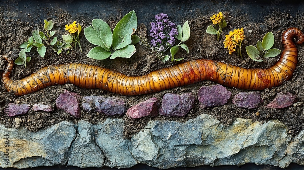 Soil Science - Earthworm Burrows with Decomposition, Nutrient Cycling