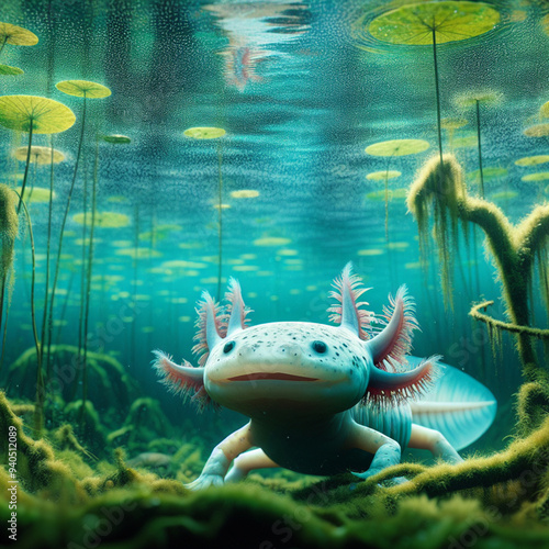 🦎 Meet the incredible Axolotl! This unique amphibian, native to Mexico, is known for its extraordinary ability to regenerate almost any part of its body, even its heart and brain!  photo