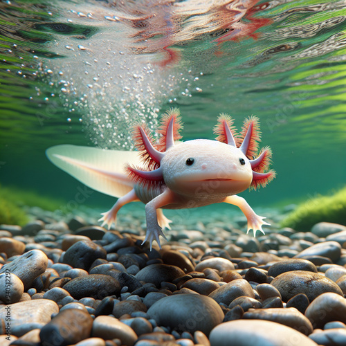 🦎 Meet the incredible Axolotl! This unique amphibian, native to Mexico, is known for its extraordinary ability to regenerate almost any part of its body, even its heart and brain!  photo