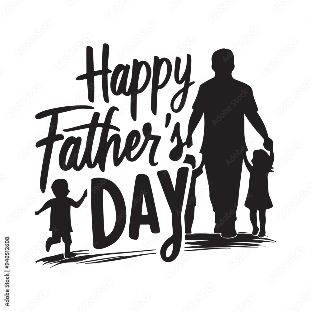 happy fathers day stylish typography vector