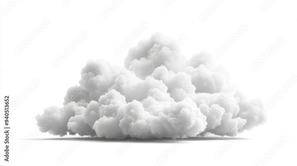 White Puffy Clouds Isolated on White Background White Puffy Clouds Isolated on White Background