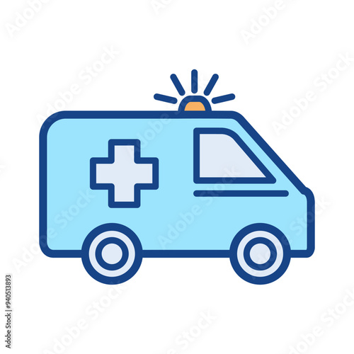 Ambulance, emergency car icon graphic illustration