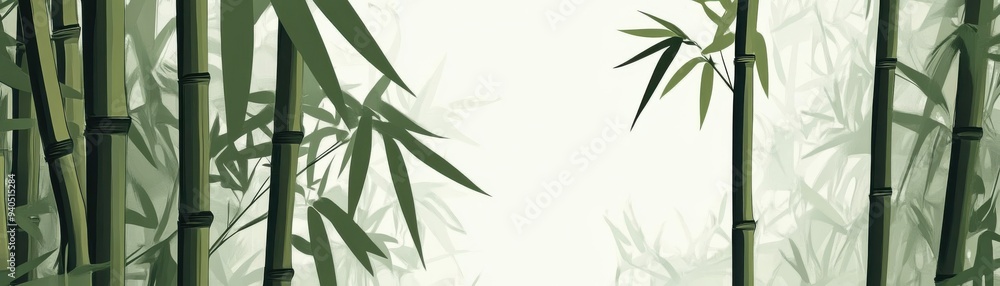 Bamboo plants flat design, front view, tall and graceful theme, animation, Complementary Color Scheme Bamboo plants flat design, front view, tall and graceful theme, animation, Complementary Color Scheme