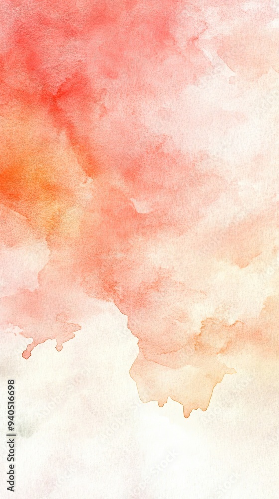 Obraz premium Soft watercolor blend featuring warm hues of orange and pink, creating a calming and serene backdrop for various designs.
