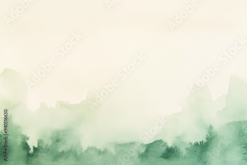 Soft green watercolor landscape background with subtle texture, perfect for nature-themed projects and calming designs.