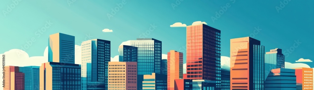 REITs flat design, front view, real estate investment trusts theme, animation, Triadic Color Scheme REITs flat design, front view, real estate investment trusts theme, animation, Triadic Color Scheme