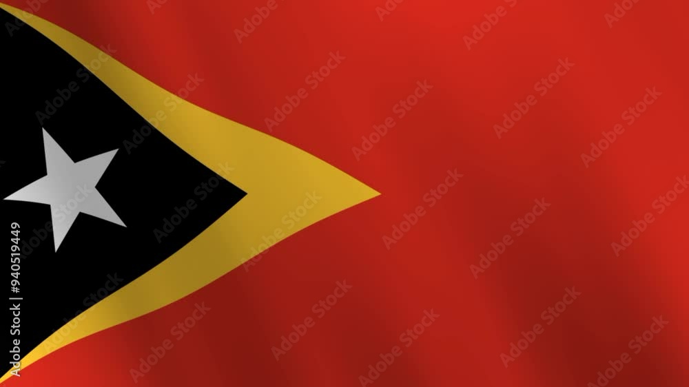East Timor waving flag.Timor leste flag. Southeast Asia country flag. Asean country. East Timor waving flag.Timor leste flag. Southeast Asia country flag. Asean country.