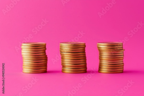 Stacked Gold Coins Representing Wealth and Financial Success