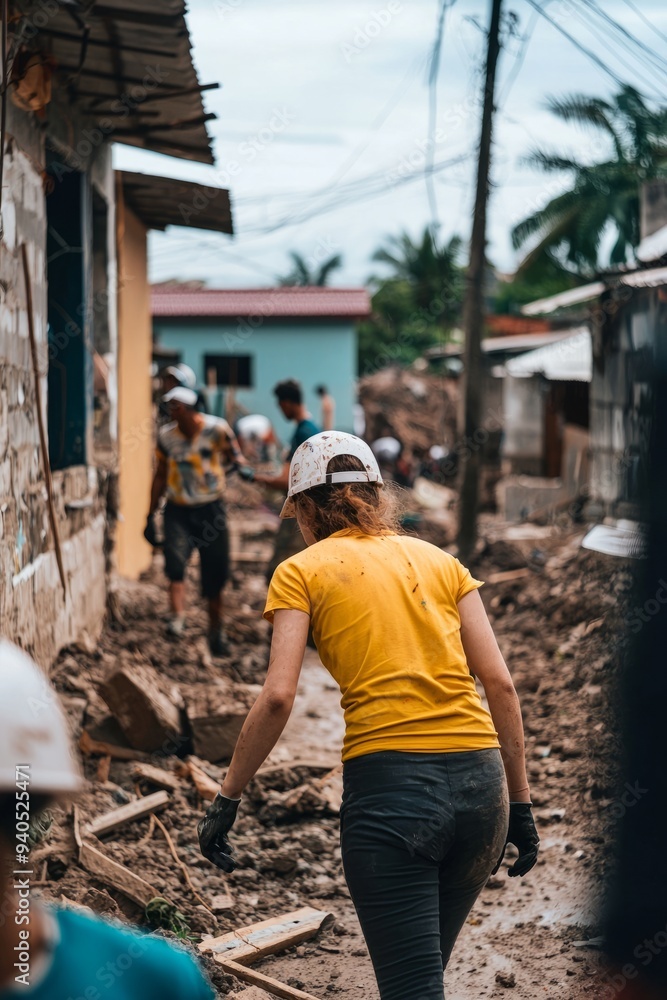 A collaborative effort where local and international volunteers are working together to rebuild infrastructure A collaborative effort where local and international volunteers are working together to rebuild infrastructure