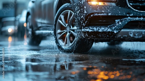 Efficient Mobile Car Wash Services. Modern and Convenient concept