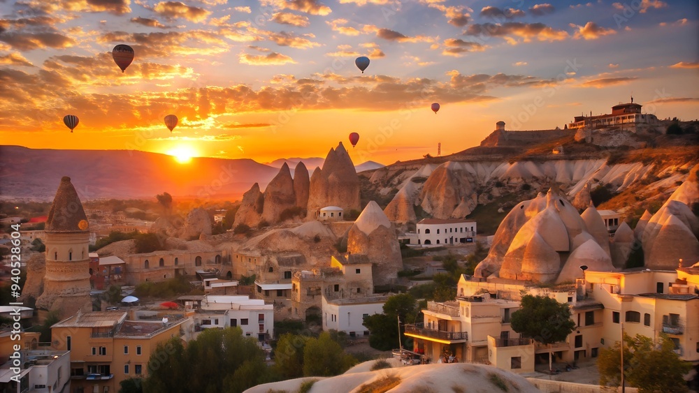 Obraz premium fire balloons in Cappadocia
