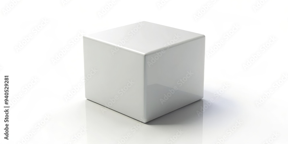 White Cube on White Background, 3D rendering, minimal, product display , product, display, mockup White Cube on White Background, 3D rendering, minimal, product display , product, display, mockup