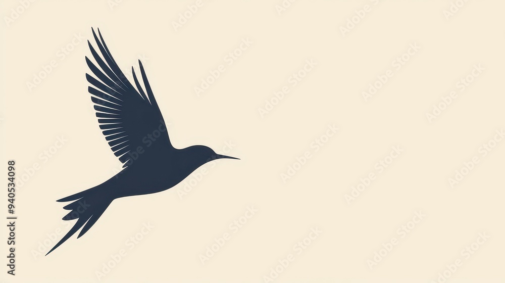 Fototapeta premium Minimalist gift box with a single, abstract bird silhouette