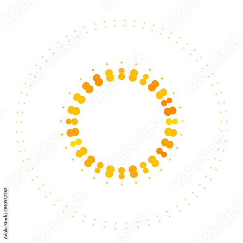 Circular Pattern of Yellow and Orange Dots