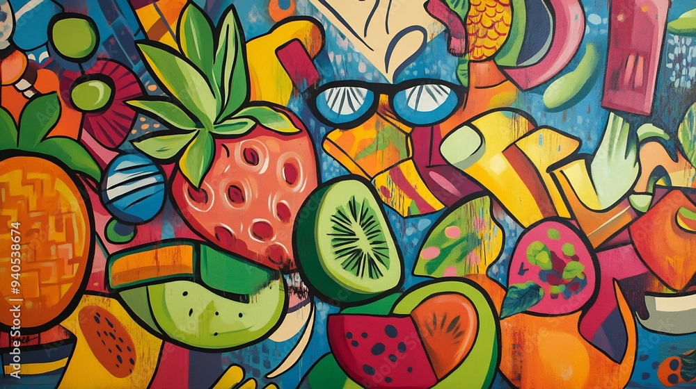 Abstract Fruit Mural Abstract Fruit Mural