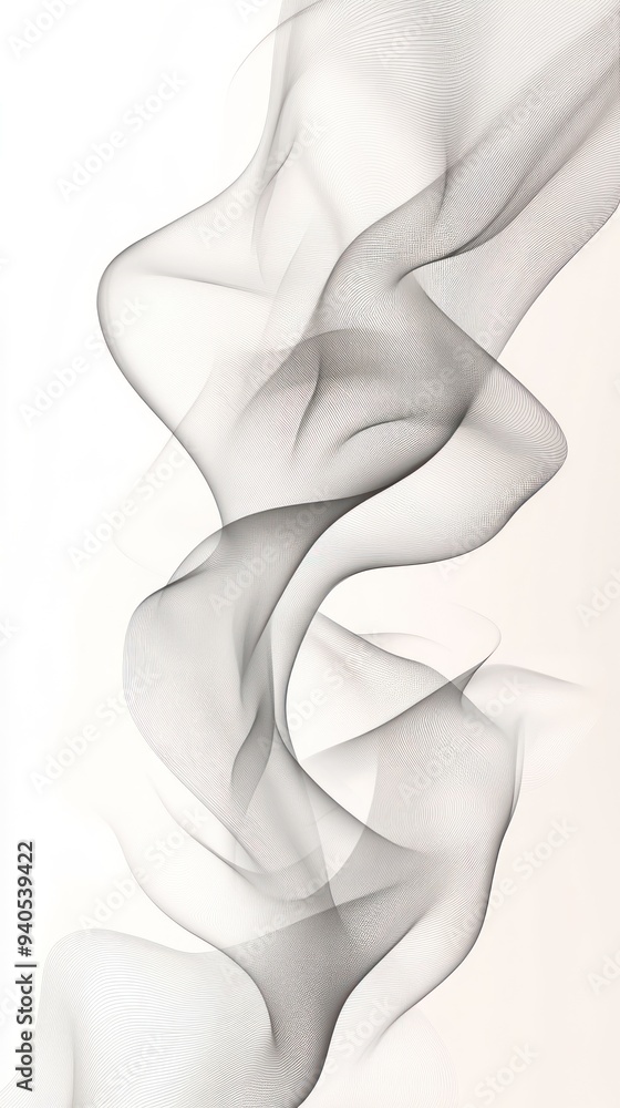 Abstract Gray Wavy Lines on a White Background Abstract Gray Wavy Lines on a White Background