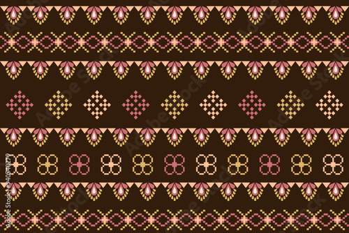 Ethnic pattern seamless pixel art for Fabric geometric ethnic pattern seamless,Pixel pattern art wallpaper Background, Design for fabric, curtain, carpet ,geometry seamless pattern art illustration