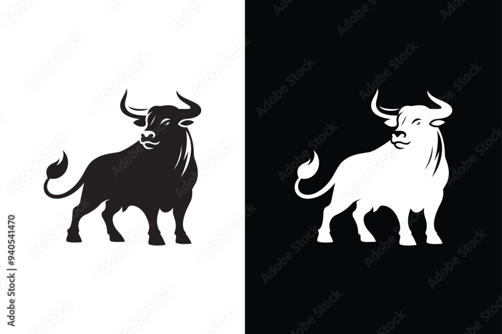 Bull template vector logo. Bull logo icon design vector illustration black Bull template vector logo. Bull logo icon design vector illustration black