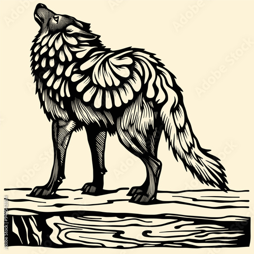 Howling Wolf Silhouette