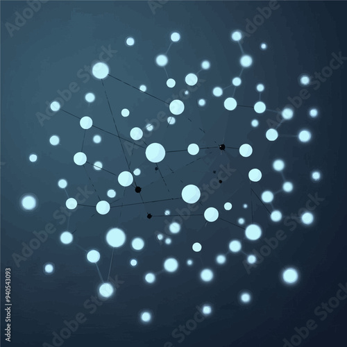 Illuminated Network of Lights Against Darkness