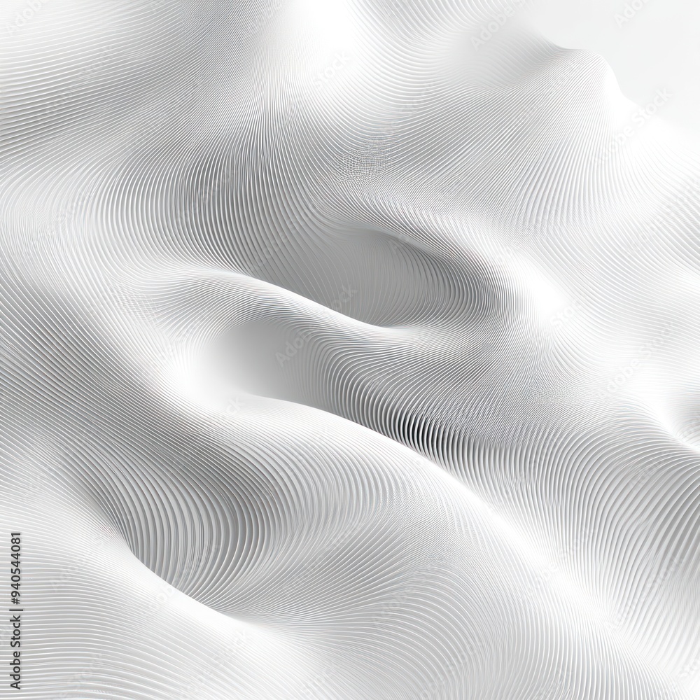 Abstract White Wavy Lines with Depth and Texture Abstract White Wavy Lines with Depth and Texture