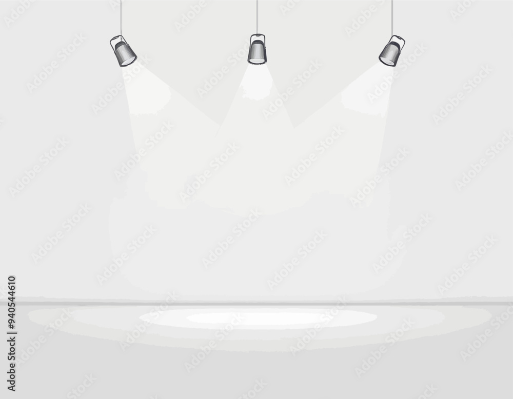 Pure White Background with Three Hanging Lights Pure White Background with Three Hanging Lights