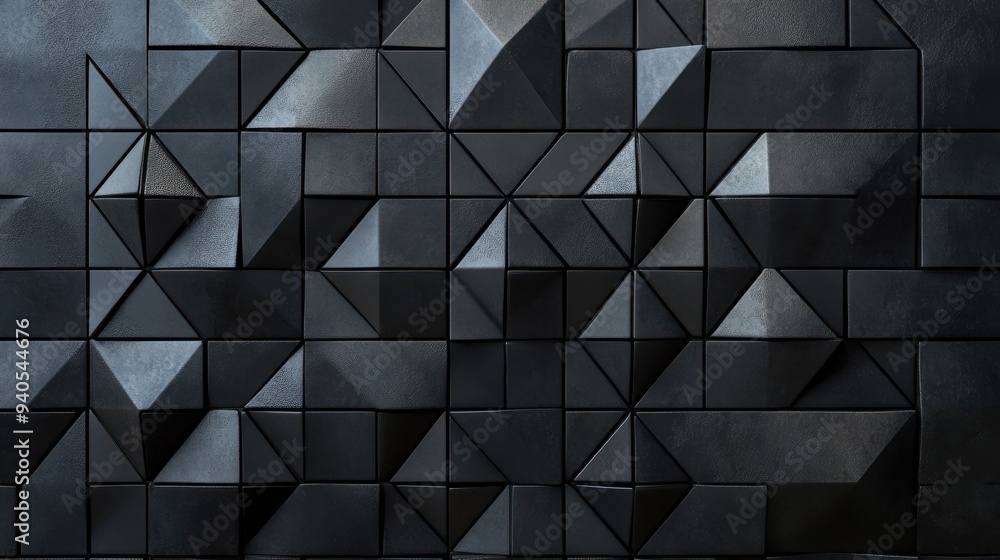 Abstract Geometric Black 3D Pattern with Triangles and Angled Shapes
Abstract Geometric Black 3D Pattern with Triangles and Angled Shapes