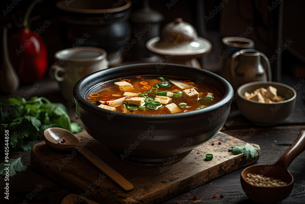 Hot and Sour Soup Made with Fresh Vegetables and Tofu Capturing the Rich Flavors and Hearty Ingredients Perfect for Culinary Photography and Asian Cuisine Promotions Hot and Sour Soup Made with Fresh Vegetables and Tofu Capturing the Rich Flavors and Hearty Ingredients Perfect for Culinary Photography and Asian Cuisine Promotions
