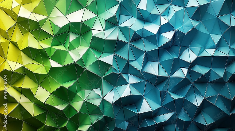 Abstract Green and Blue Triangular Pattern Background Abstract Green and Blue Triangular Pattern Background