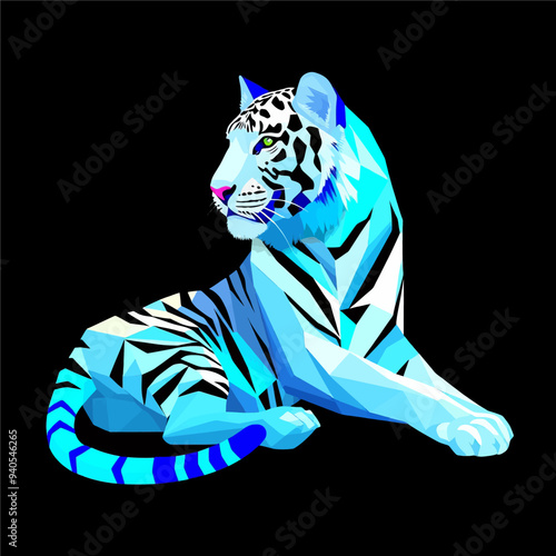 Stylized 3D Tiger Illustration